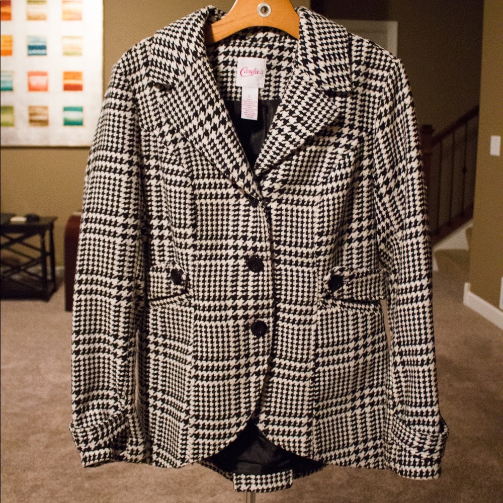 Candie’s Black & White Peacoat
